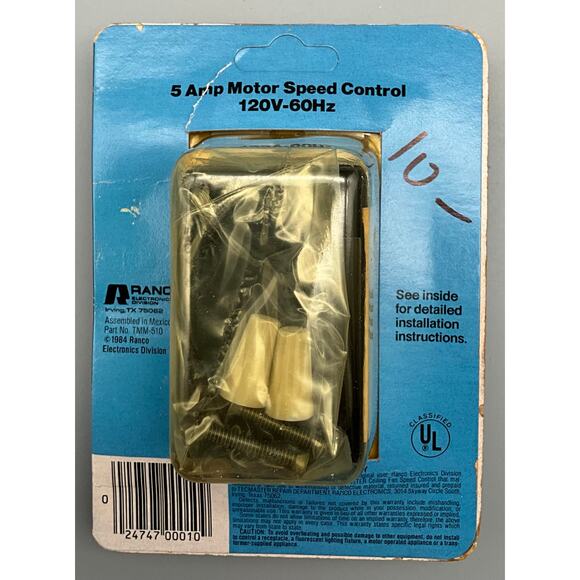 NOS Ranco Tecmaster Ceiling Fans Control Fully Variable TMM-510 Controller 5amp - Picture 2 of 5